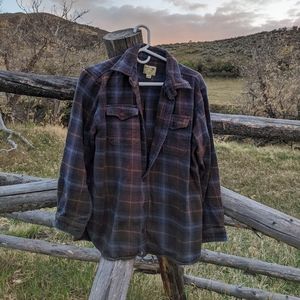 Navy blue and light blue flannel shirt men's large